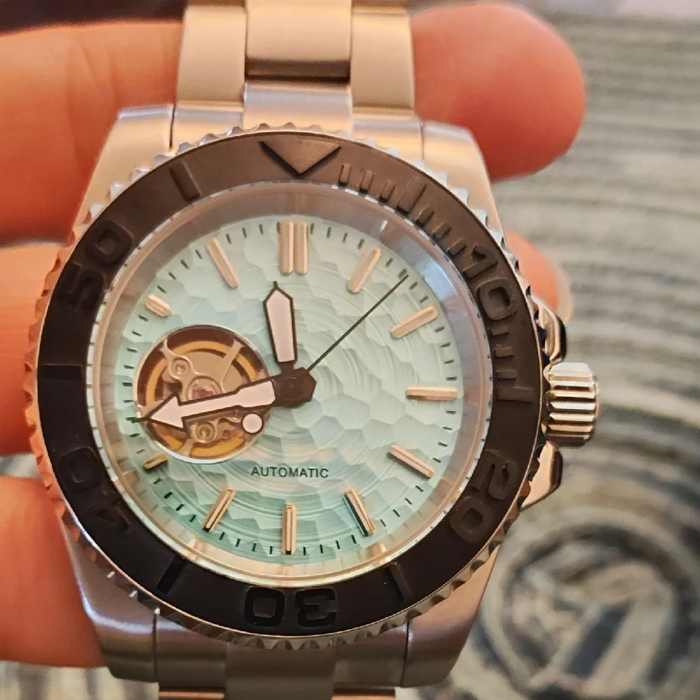 Silver and Blue Stainless Steel Watch
